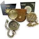 Handmade Religious Brass Compass Gift with Engraved & Embossed Faith Messages – Inspirational Christian Religious Gift Keepsake for Baptism, Confirmation, Christening, First Communion or Christmas
