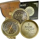 Handmade Religious Brass Compass Gift with Engraved & Embossed Faith Messages – Inspirational Christian Religious Gift Keepsake for Baptism, Confirmation, Christening, First Communion or Christmas