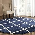 Handmade Round Shaggy Fur Carpet and Rug