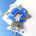 Handmade Space Theme Cake Topper – Custom Birthday Cake Decoration