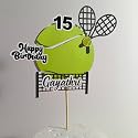 Handmade Tennis Theme Cake Topper – Personalized Sports Birthday Decoration