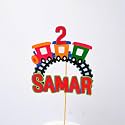 Handmade Train Theme Cake Topper – Custom Birthday Cake Decoration
