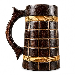 Handmade Wooden Beer Mug Wood with Sheesham