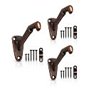 Handrail Bracket Heavy Duty Wall Mounted Antique Bronze V Style, 3 Pack | HOWTOOL