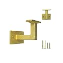 Handrail Brackets Wall Mounted Heavy Duty Stair Railing Support, Fixed Angle Handrail Holder with Screws, Antique Gold Finish, 2 Pack | HOWTOOL