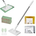 Hands Free Flat Mop, Snap Grip Mini Mop with Cloth Changing