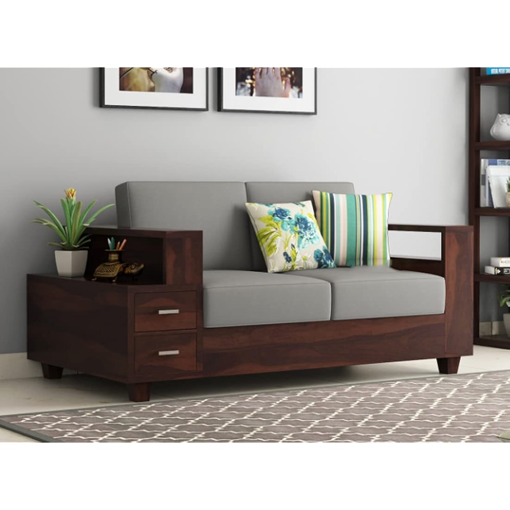 2 Seater Sofa Set for Living Room | Two Seater Sofa | Wooden Sofa Set ...