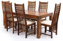 HANDWOODY Solid Wood 6 Seater Dining Set
