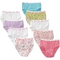 Hanes Girls' Cotton Tagless Brief Panties, 9-pack