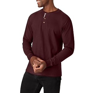 hanes men39s long sleeve henley