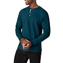 Hanes Men's Long-Sleeve Beefy Henley Shirt, Petro Teal, 3X-Large