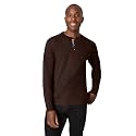 Hanes Men's Long Sleeve Beefy Henley Shirt, Dark Truffle, Medium