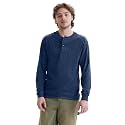 Hanes Men's Long Sleeve Beefy Henley Shirt, Hanes Navy Heather, Large