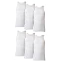 Hanes Men's Tank Undershirt Pack, Cotton Tank Undershirt, Moisture-Wicking, Breathable, White or Grey/Black, Multi-Pack