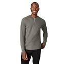 Hanes T Beefyt Henley, Men's Cotton Long Sleeve Shirts, Pebblestone Crossdye, Small