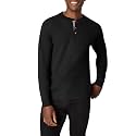 Hanes T Beefyt Henley, Men's Cotton Long Sleeve Shirts, Ebony, 3X-Large