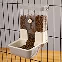 Hanging Automatic Food Dispenser, 27oz Large Capacity Hanging Pet Cage Feeder for Rabbit Bird Chinchilla Hedgehog Guinea Pig Ferret Kitty Puppy (Gray)