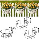 Hanging Railing Planter, Fit 1.5” to 4.5” Rail Fence Deck, 3 Pack