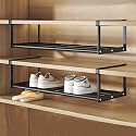 Hanging Shoe Organizer for Closet, Expandable Rack Organizer Under Cabinet Shelf - for Kitchen, Book or Clothing Storage and Organization. (Black-1Pcs)