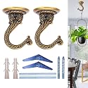 Indian Discovery® Antique Metal Plant Hanger Wall Hanging Plant Hook for Indoor Outdoor Plants, Windchimes, Planters, Diyas, Lanterns, Hanging Baskets Ornaments String Lights (Pearl White: Set of 2)