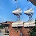 Hanging Wind Spinners,3D Spiral Highly Reflective Stainless Steel Metal Wind Spinner Outdoor Garden Decor,Bird Devices Deterrent to Scare Away Yard Birds12in 2Pcs