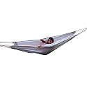 Hangit Cotton Fabric Big Swing Hammock for Home Living Room with Hanging Hardware (Blue Brown Stripes)