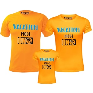 hangout hub family t-shirtscotton twinning combo dresscotton set of 3