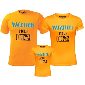 hangout hub family t-shirtscotton twinning combo dresscotton set of 3