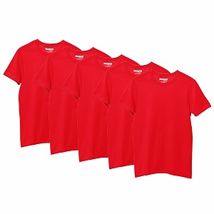 hangout hub hh93 cotton tshirt for girls  super combed cotton girl39s t-shirt  regular fit  solid plain tees  round neck kids t shirt  half sleeves  pack of 5
