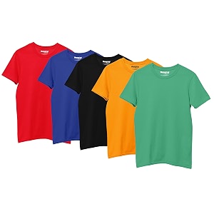 hangout hub hh93 cotton tshirt for girls  super combed cotton girl39s t-shirt  regular fit  solid plain tees  round neck kids t shirt  half sleeves  pack of 5