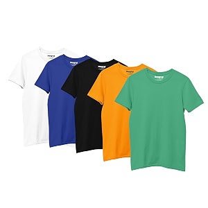 hangout hub hh93 cotton tshirt for girls  super combed cotton girl39s t-shirt  regular fit  solid plain tees  round neck kids t shirt  half sleeves  pack of 5