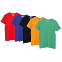 Hangout Hub HH93 Cotton Tshirt for Girls | Super Combed Cotton Girl's T-Shirt | Regular Fit | Solid Plain Tees | Round Neck Kids T Shirt | Half Sleeves | Pack of 5