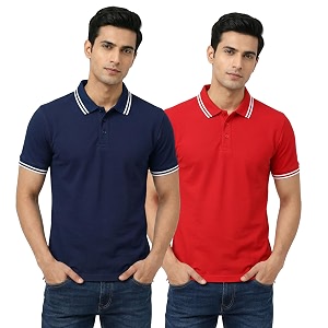 Hangout Hub Hybrid Mens Polycotton Polo T-Shirt