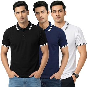 Hangout Hub Hybrid Mens Polycotton Polo T-Shirt