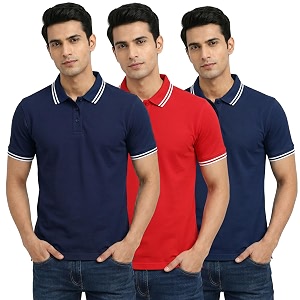 Hangout Hub Hybrid Mens Polycotton Polo T-Shirt