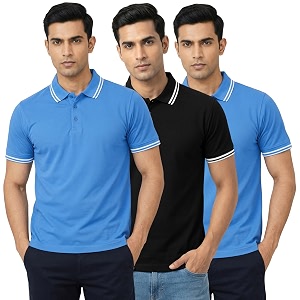 Hangout Hub Hybrid Mens Polycotton Polo T-Shirt