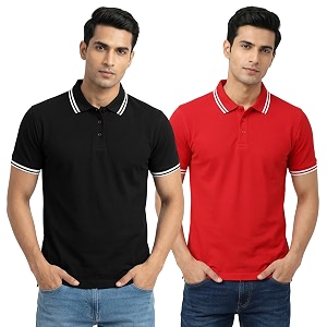 Hangout Hub Hybrid Mens Polycotton Polo T-Shirt