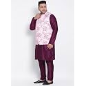 hangup 3pc Kurta Pajama Basket New_3pc_10ADarkPurpleSILKKP_Par