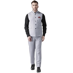 hangup Mens Synthetic Notch Lapel Suit 2BasketTR