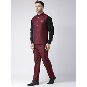 hangup Mens Synthetic Notch Lapel Suit 2BasketTR