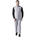 hangup Men39s Synthetic Notch Lapel Suit 2BasketTR_Steelgrey_42_Grey