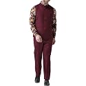 hangup Men39s Synthetic Notch Lapel Suit 2BasketTR_Wine_40