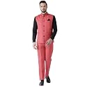 hangup Men39s Synthetic Notch Lapel Suit 2BasketTR_Cherry_40_red