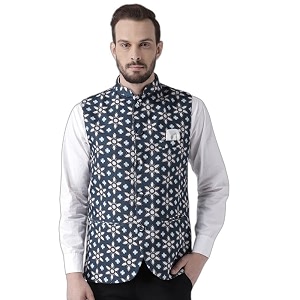 hangup Mens Waistcoat 42A Printed Nehru 44