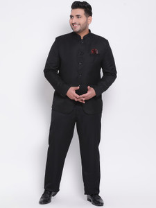 hangup men men formal men 5buttonblack_cs solid suit