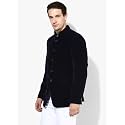 hangup Regular Blazer for Men, Color Navy, Size 36 (New Navy5BTNVelvetBlazer)