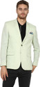 Hangup Men Solid Single Breasted Casual Blazer (Green)