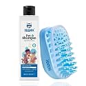 HANK Silicone Pet Bath Brush for Dogs &amp; Cats - Soft Bristle with Dog Shampoo - Gentle Skin-Safe Massage Scrubber for Bathing &amp; Cleaning (Brush + Shampoo)