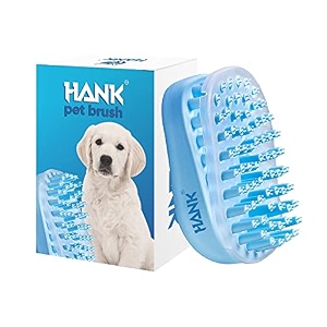 hank silicone pet bath brush for dogs amp cats - soft bristle shampoo grooming comb - deshedding hair remover - gentle skin-safe massage scrubber for bathing amp cleaning