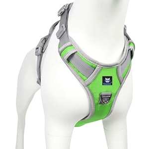 hank dog harness  pet body belt  adjustable buckles  strong metal hook  3m reflective strap  dog vest green x-large